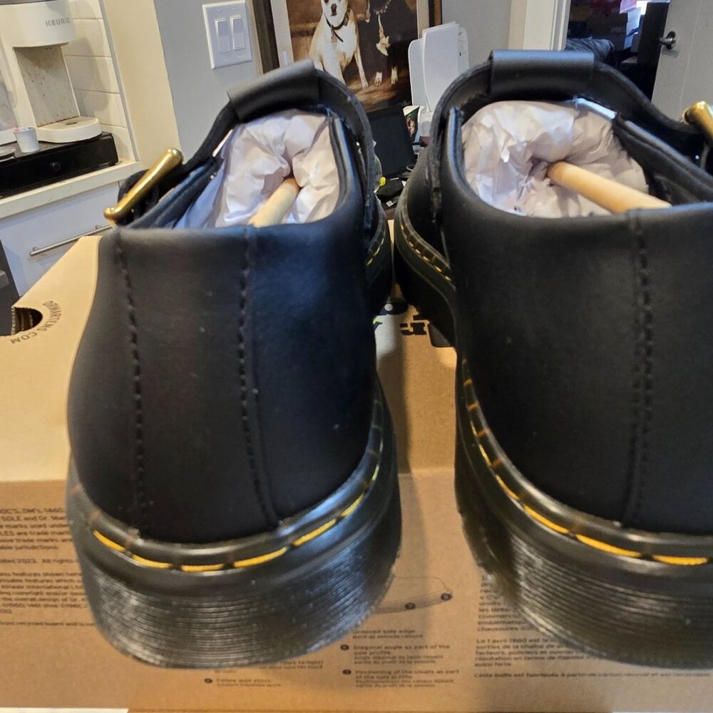 Dr. Martens Zavala Chunky Mary Jane Platform T-Bar Leather Shoes Men's 10 Black - Picture 7 of 10